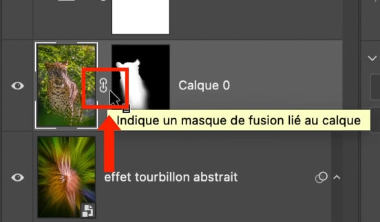 Bouton représentant une chaînette dans Photoshop