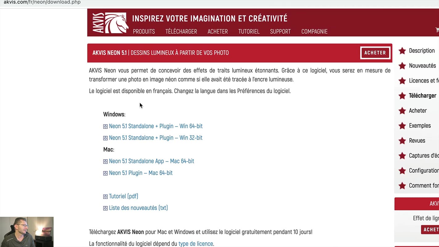 Site de téléchargement du plugin Neon 5.1