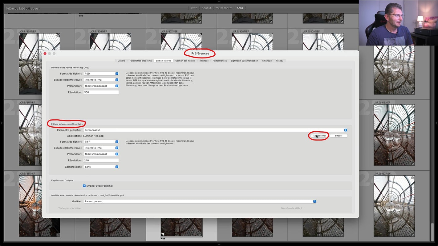 Ajout d'un éditeur externe dans Lightroom