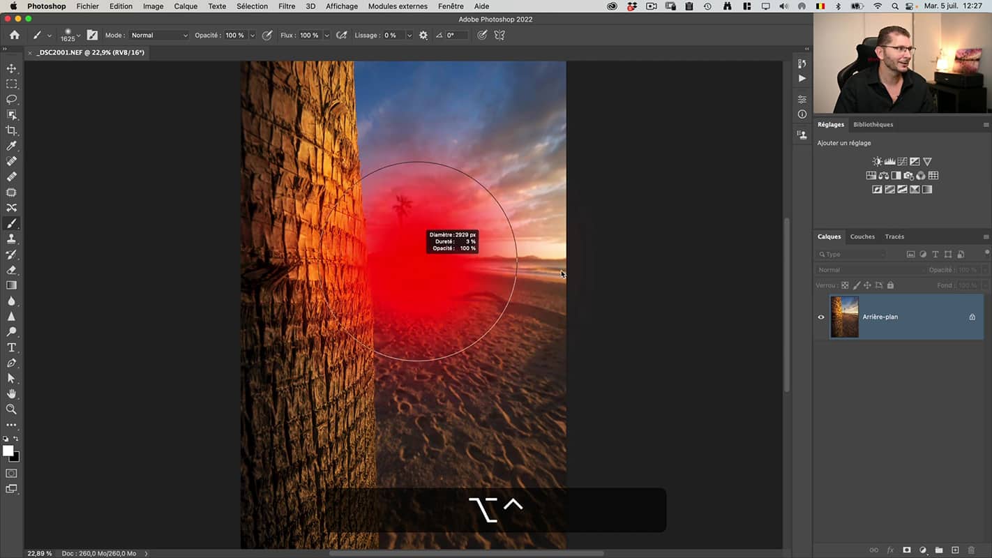 Redimensionner le pinceau sur Mac dans Photoshop