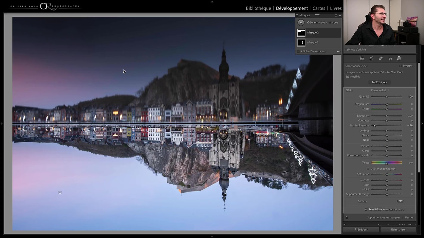 Inversion Verticale de l'image dans Lightroom 2023.