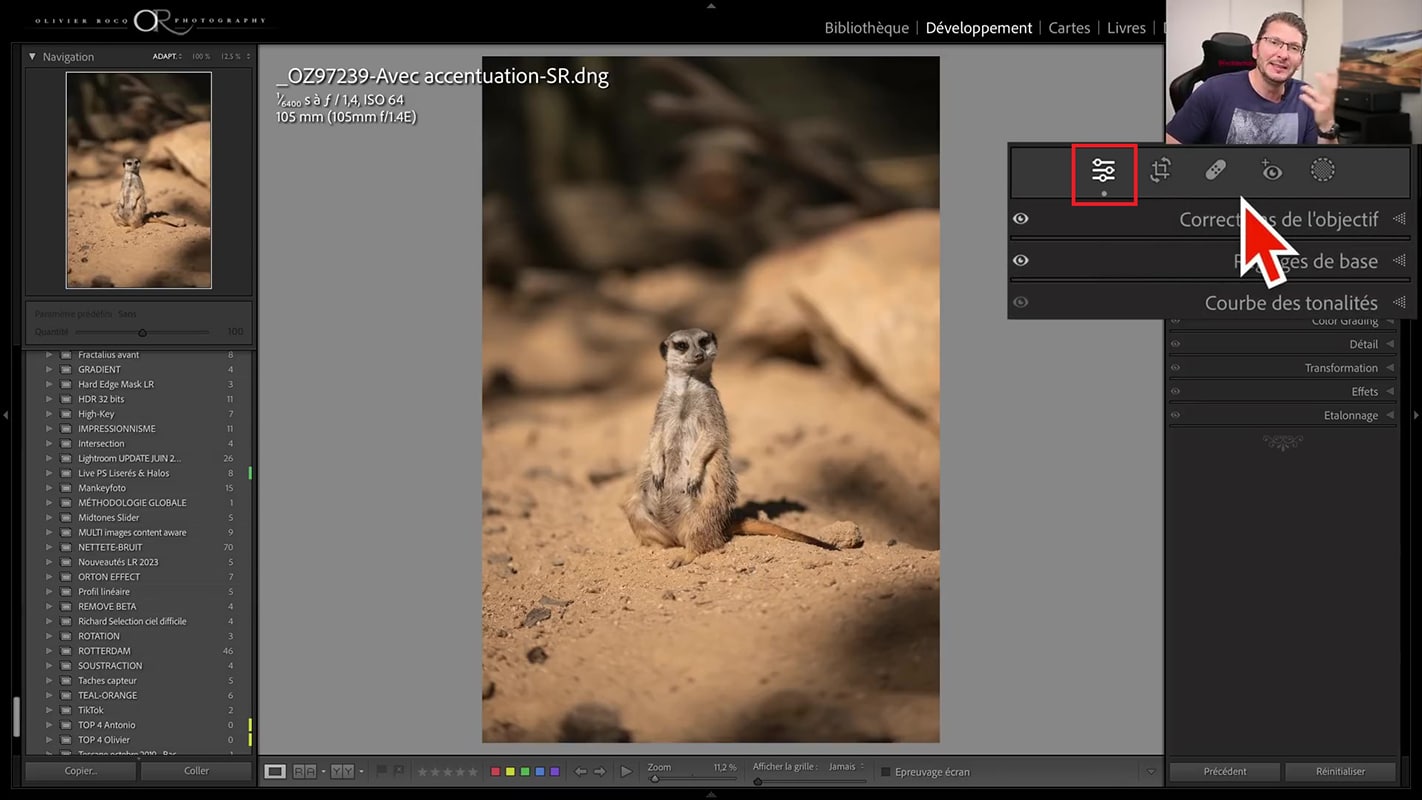 Point signalant une modification sous l'icône parmi les nouveautés d'avril de Lightroom 2023.