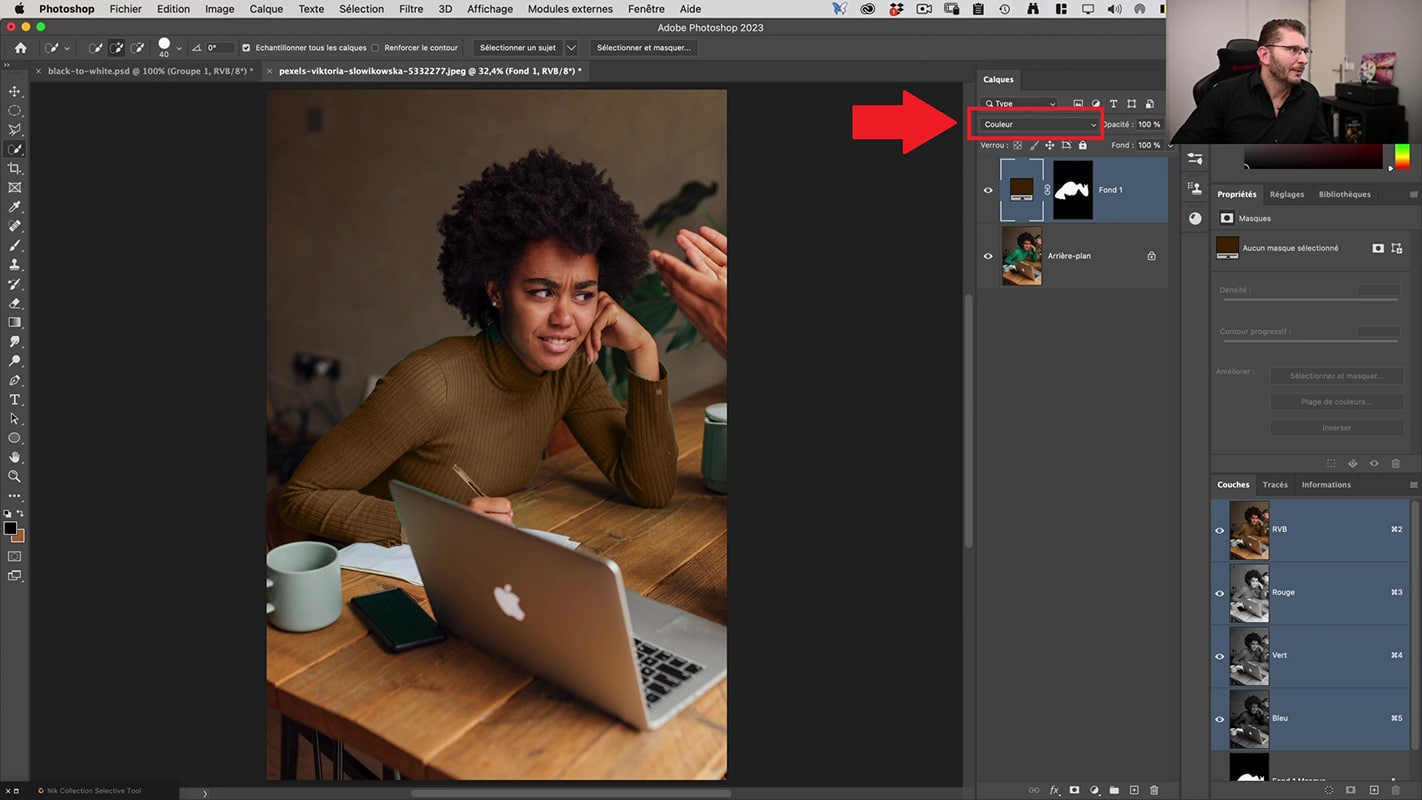 Comment changer le blanc en noir dans Photoshop ?