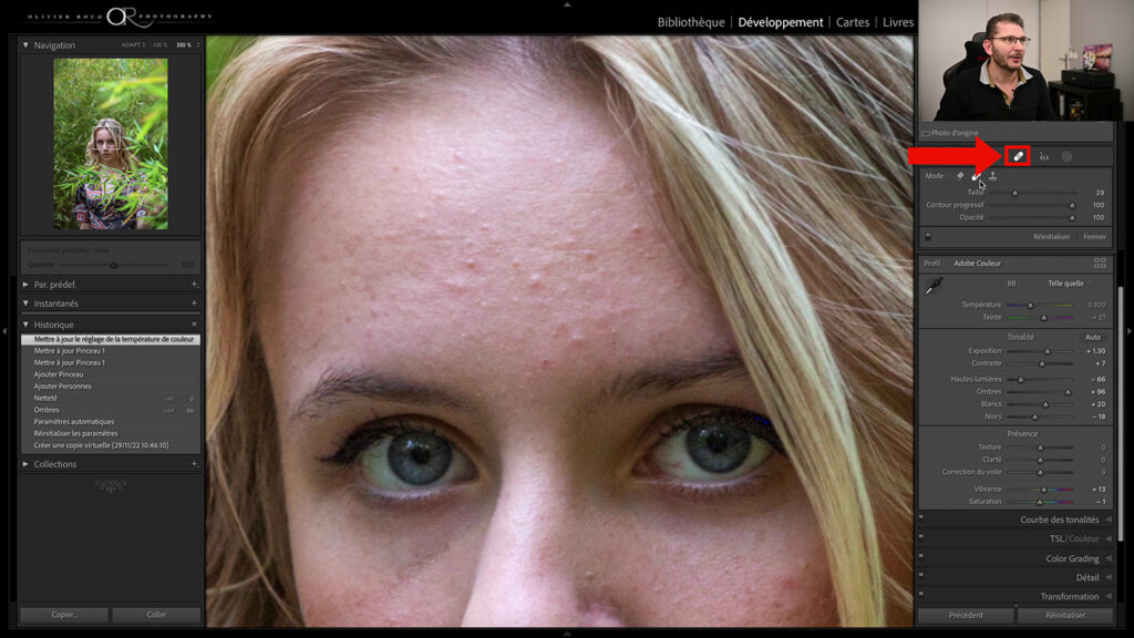 La retouche de peau dans Lightroom 2023