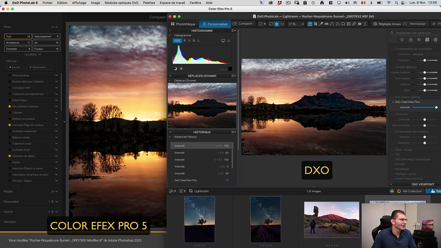 Comparaison entre Color Efex Pro et ClearView Plus DXO.