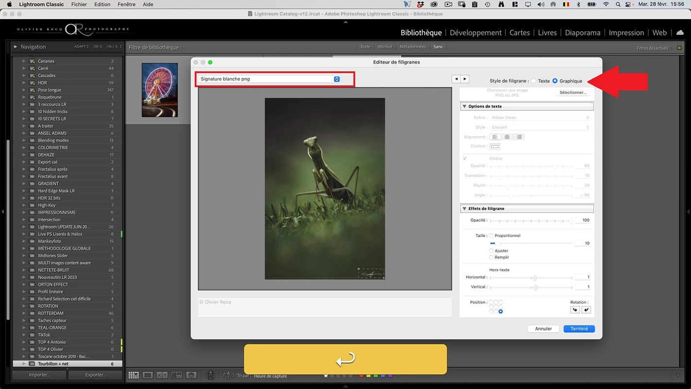 Insérer un logo ou une signature dans Lightroom 2023