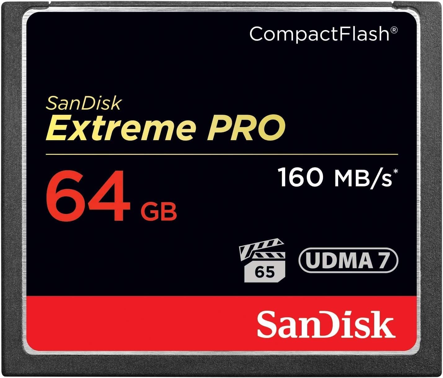 Image de SanDisk Extreme Pro 64 GB 160 MB/s CompactFlash Memory Card - Black