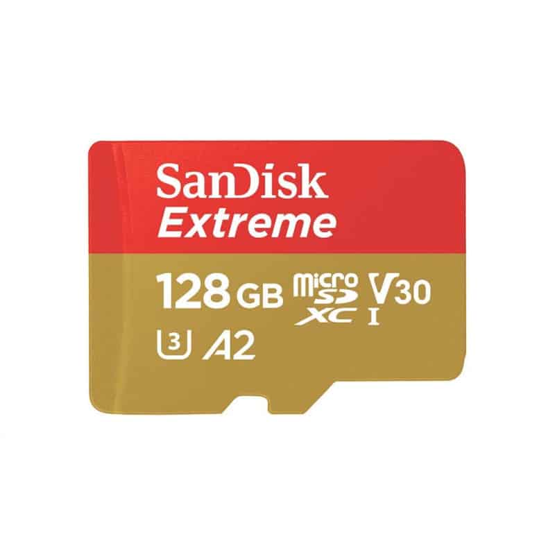 Image d'une carte mémoire de la marque Sandisk carte Micro-SD Extreme V30 UHS-I A2