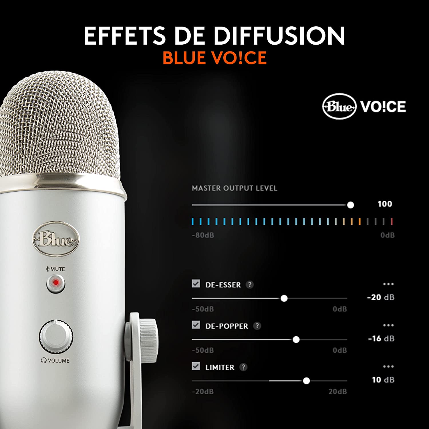 Image du microphone USB Yeti argent silver edition