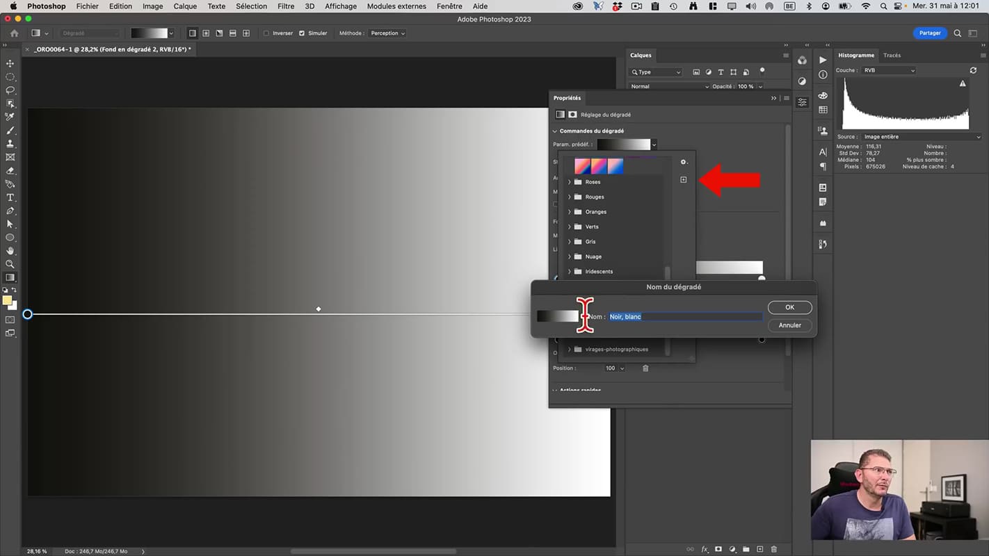 Enregistrement de nouveaux dégradés dans Photoshop