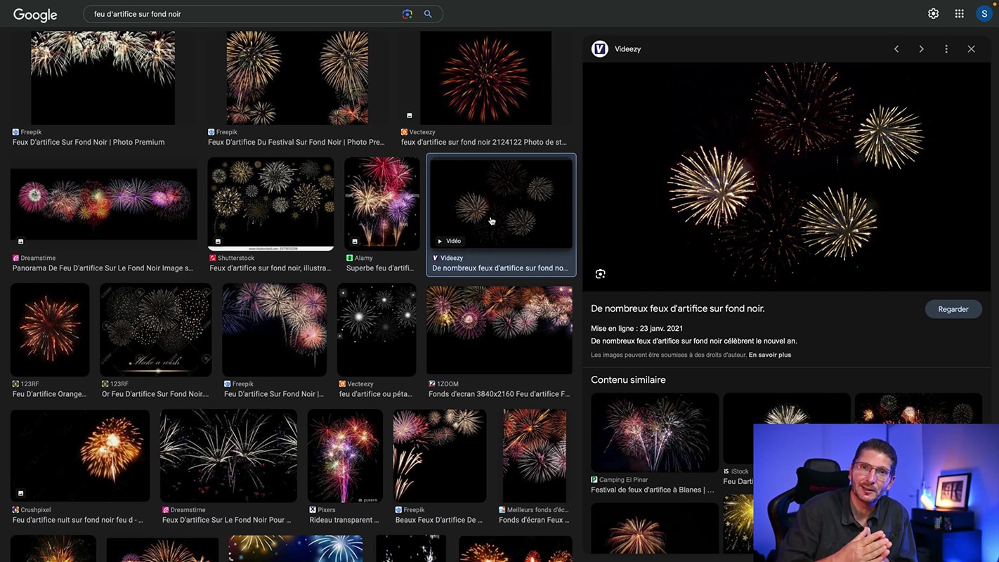 Photos classiques de feux d'artifice trouvées sur les réseaux sociaux.