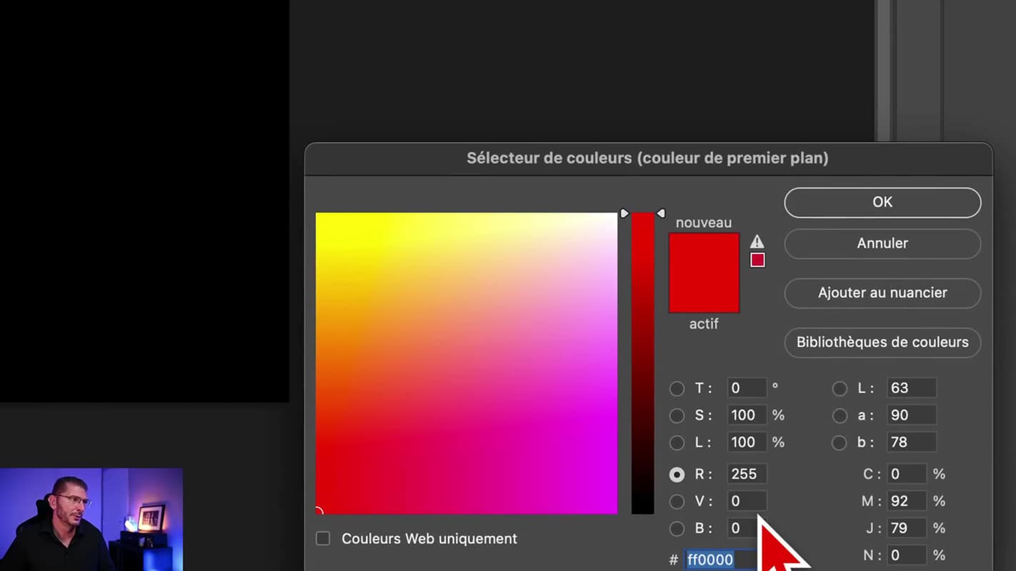 Sélecteur de couleur de Photoshop.