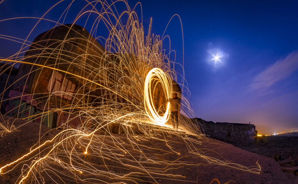 Lightpainting aux blockaus de Dunkerque