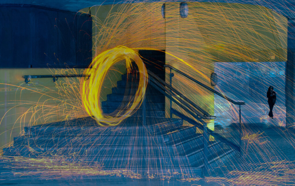 Cercles lumineux en folie