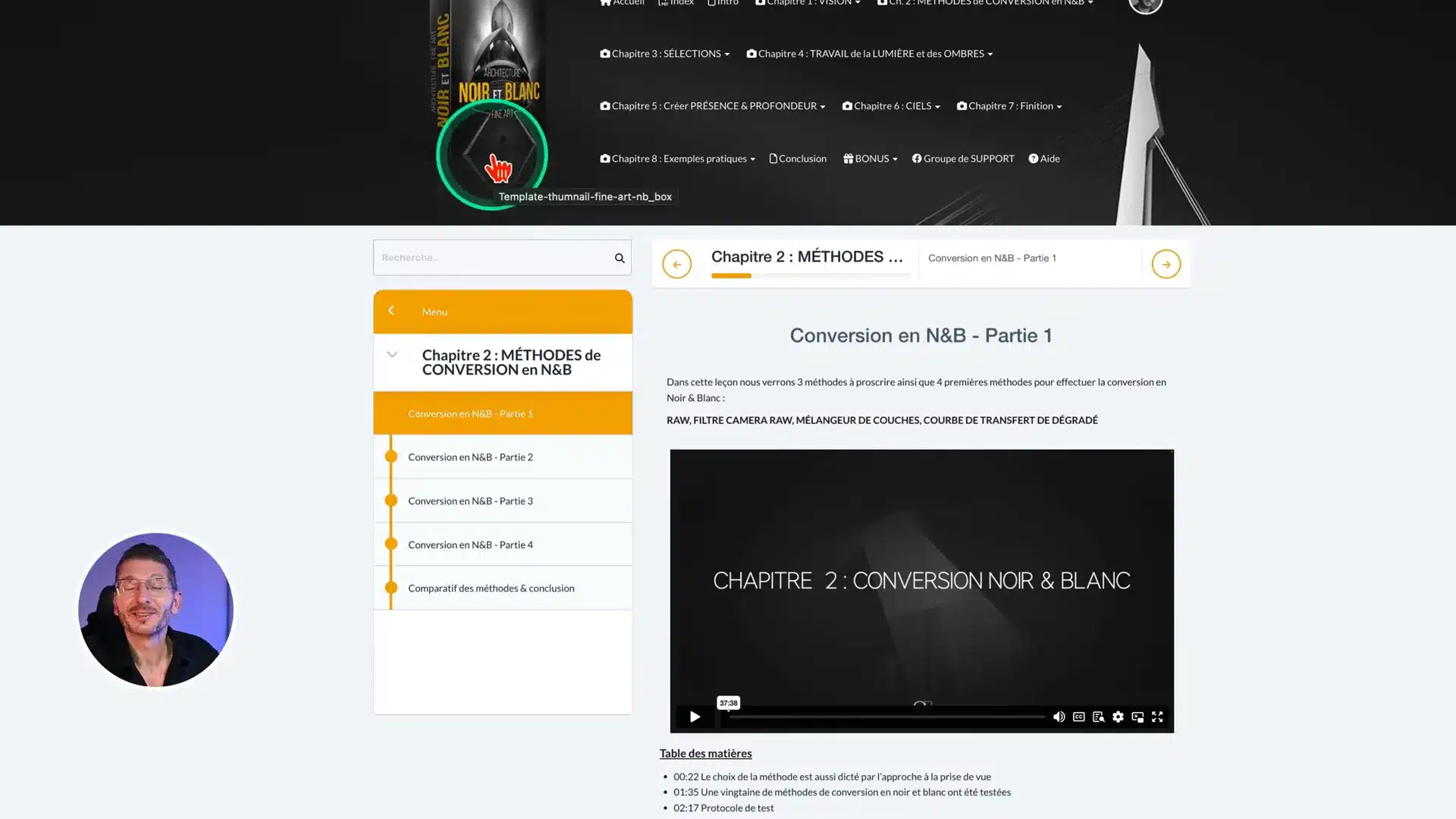 comparaison conversion noir blanc