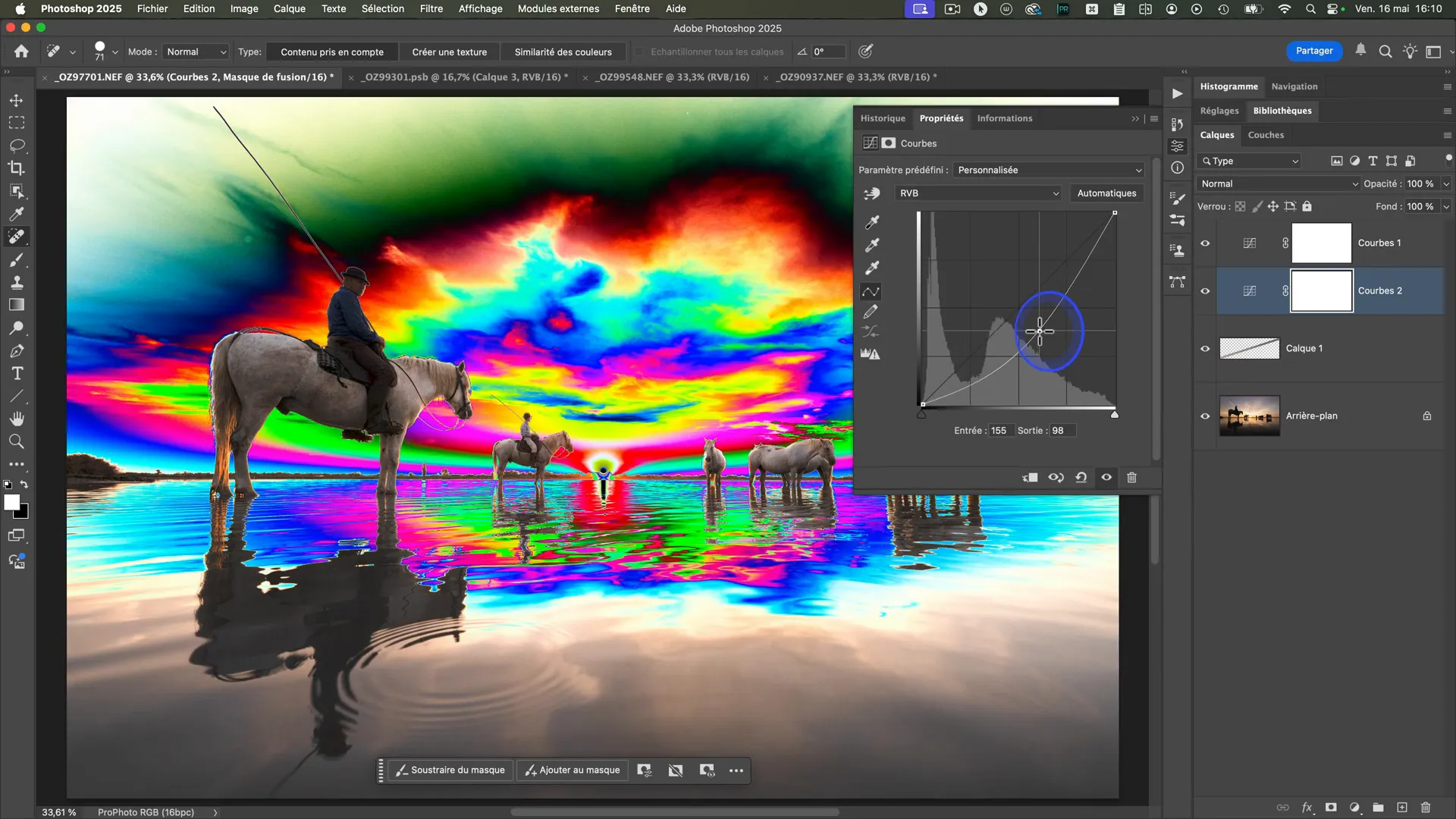 Calque modérateur appliqué sur un check layer pour affiner la visualisation