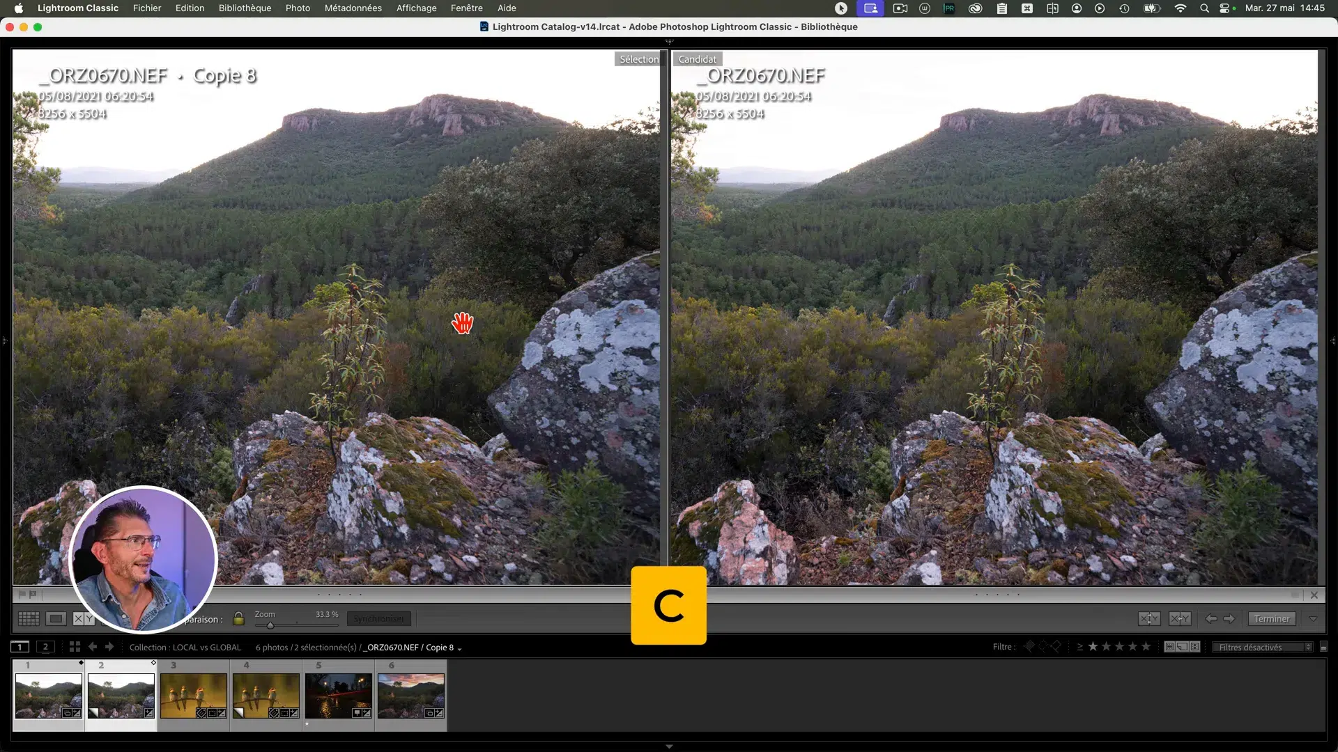 Capture d'écran de Lightroom montrant un réglage