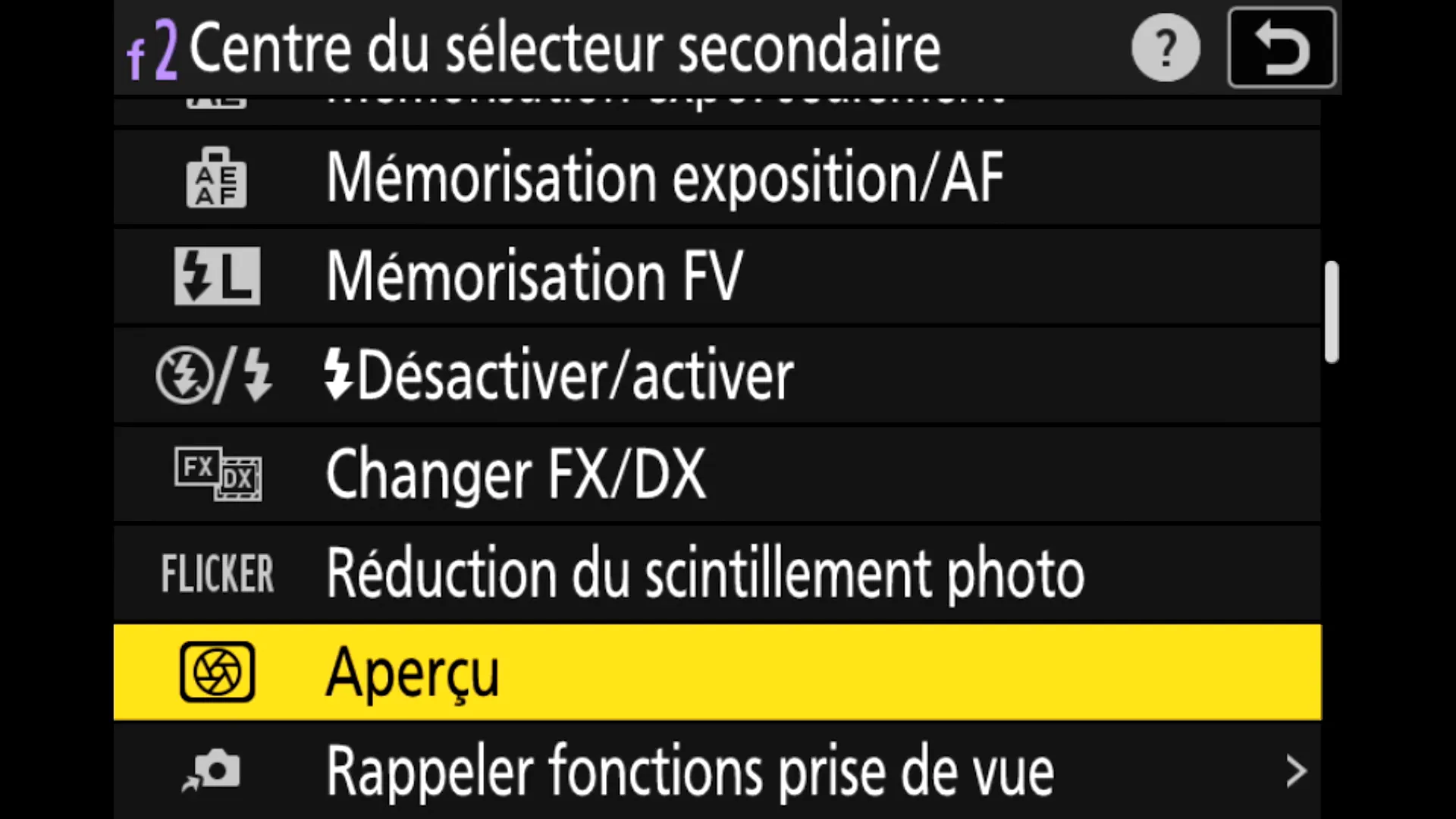 Emplacement fonction profondeur champ