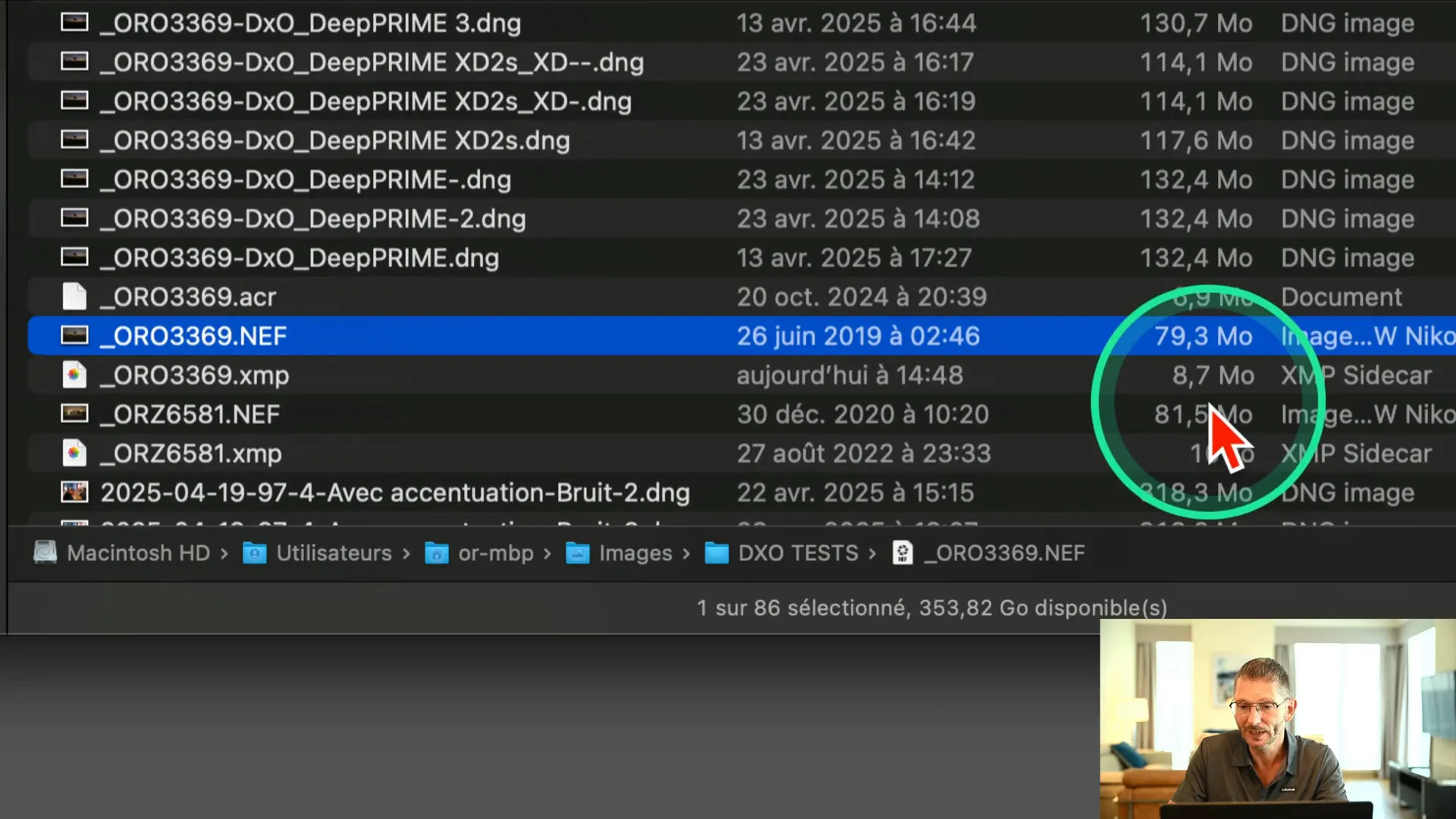 XMP généré par la nouvelle méthode de réduction de bruit IA