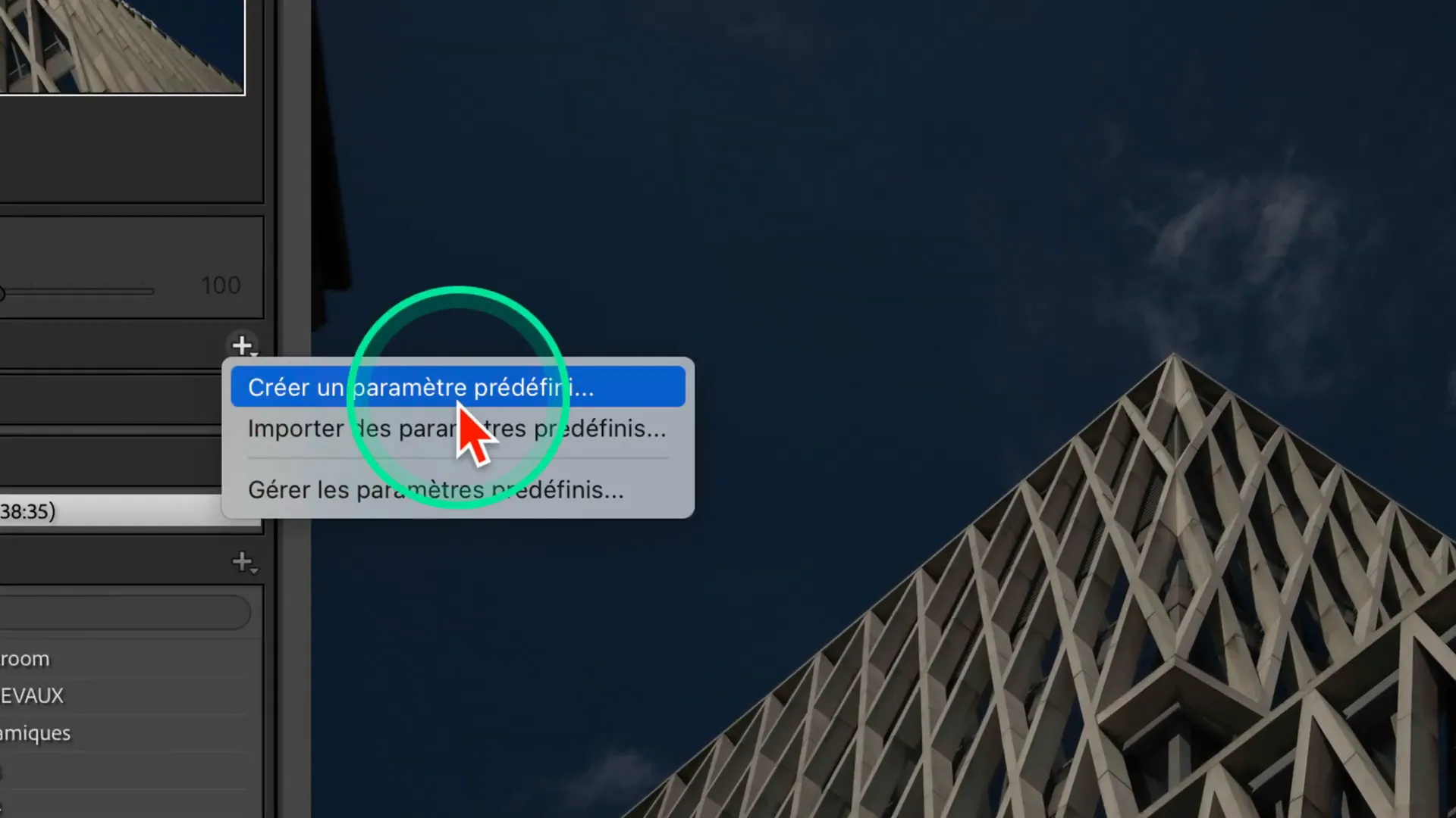 Création d’un paramètre prédéfini dans Lightroom Classic