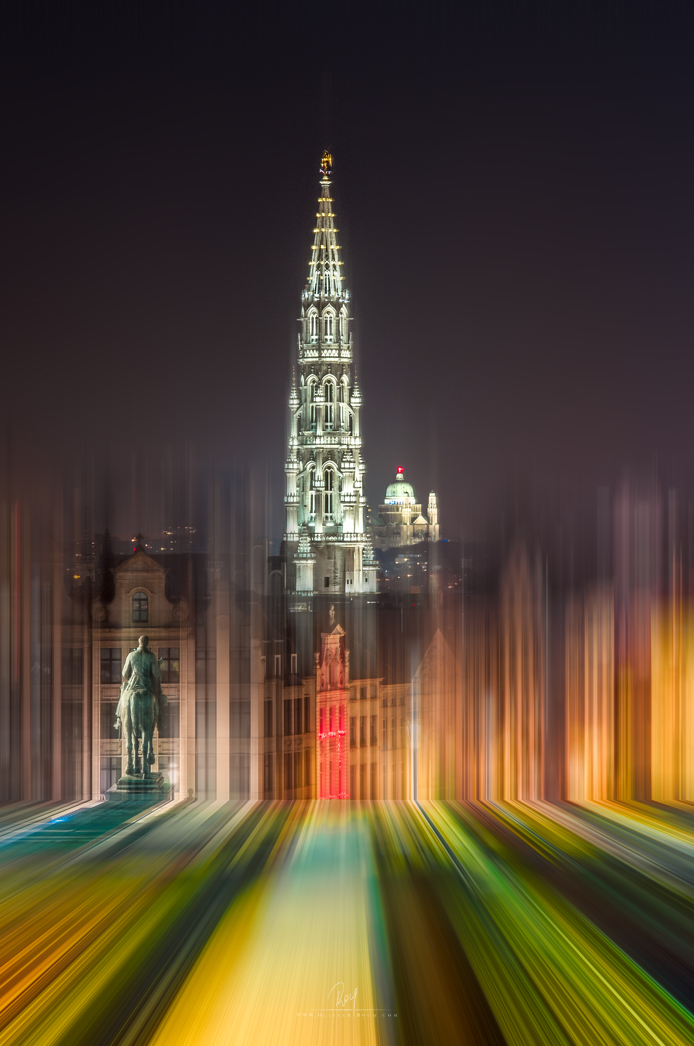 Effet Adamski appliqué sur une photo de la Grand-Place de Bruxelles