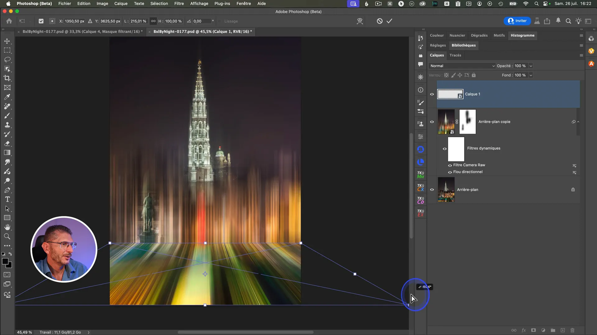 Transformation du sol en perspective dans Photoshop