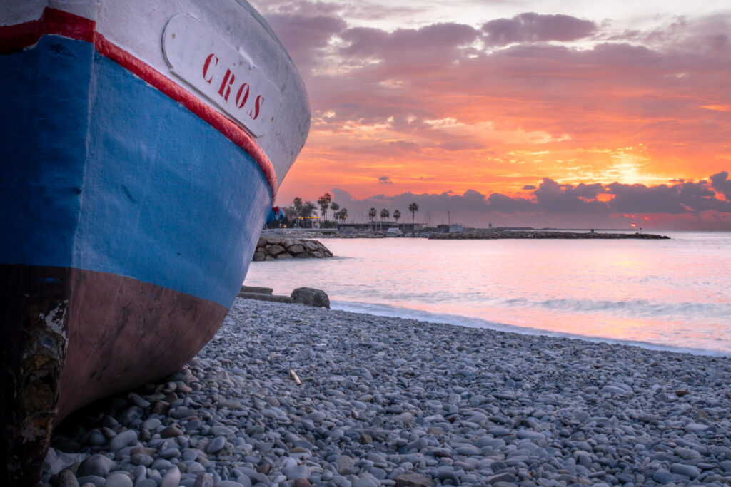 Levé de soleil sur le port du Cros de Cagnes