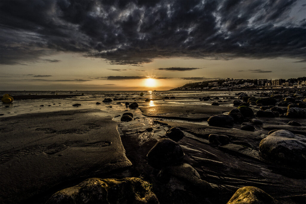 Coucher de soleil plage du Havre.