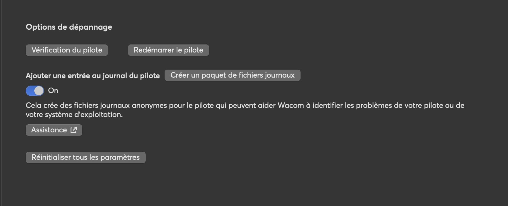 redémarrer pilote wacom center