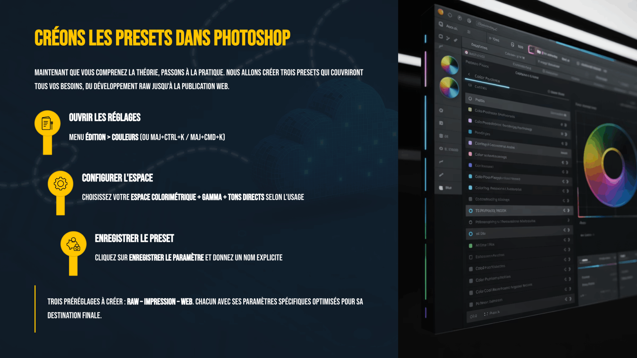 Guide visuel pour créer des presets colorimétriques dans Photoshop