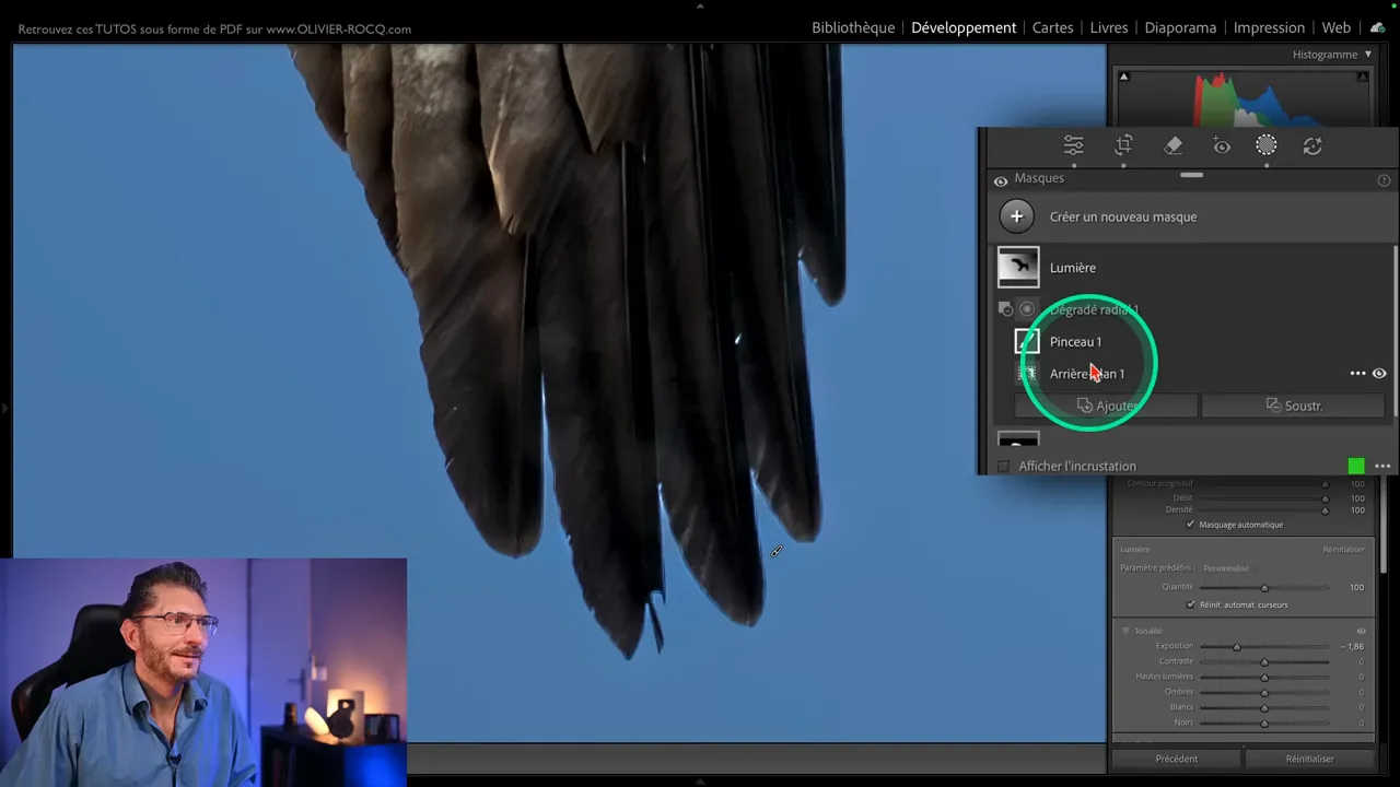 Comparaison du rendu avant et après changement de l’ordre des masques dans Lightroom Classic