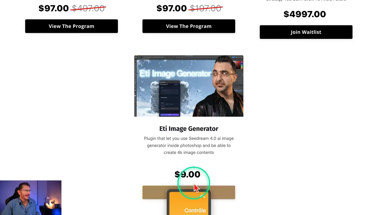 Fenêtre du plugin ETI Image Generator dans Photoshop affichant Seedream 4