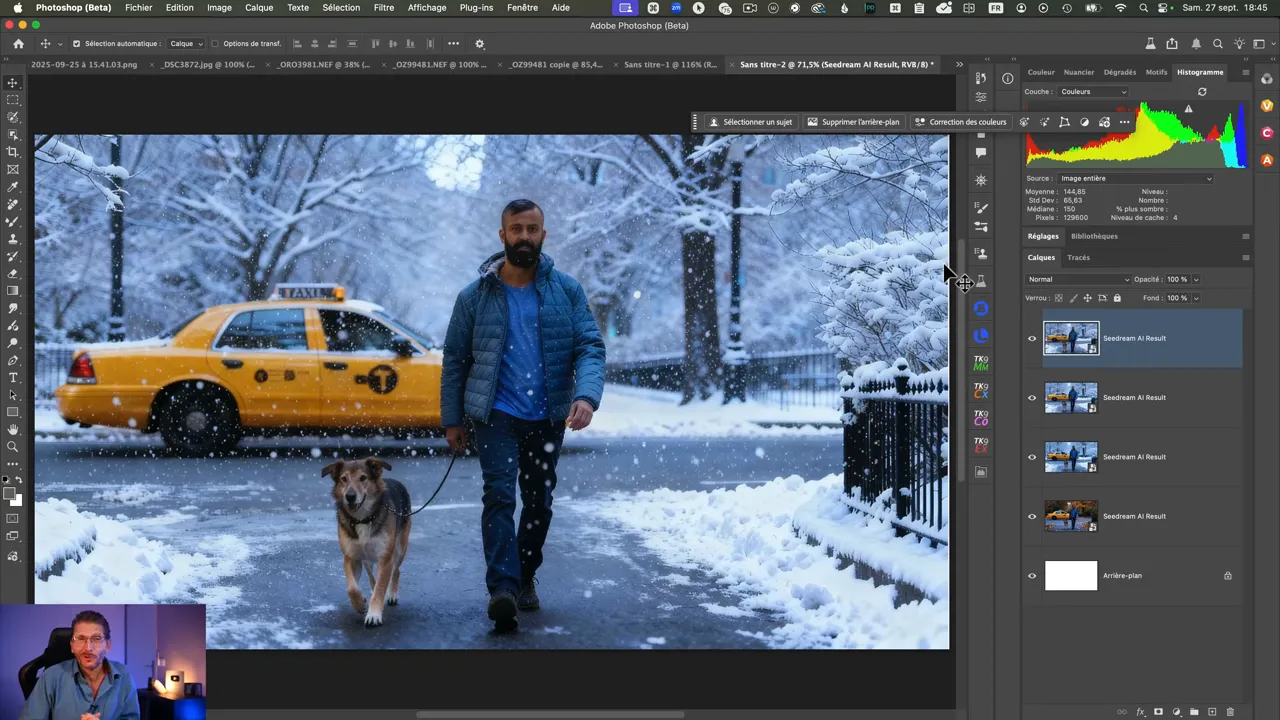 Scène hivernale réaliste générée en 4K avec Seedream à partir d’une image urbaine