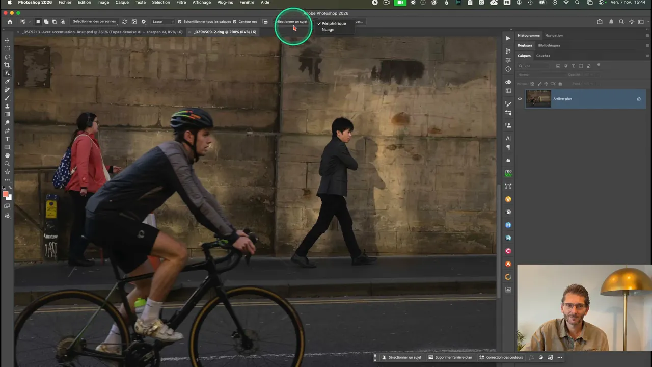 Sélection de sujet améliorée via le cloud dans Photoshop 2026