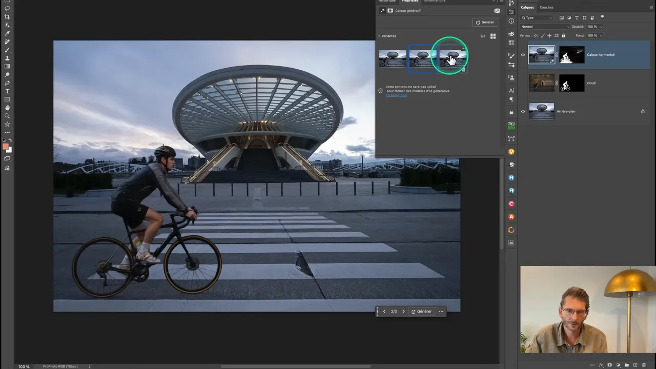 Utilisation de la fonction Harmoniser pour ajuster un sujet importé.