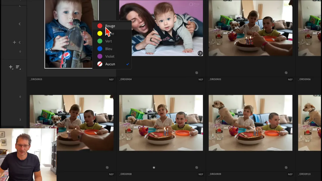 emplacement libellés de couleur dans lightroom 9