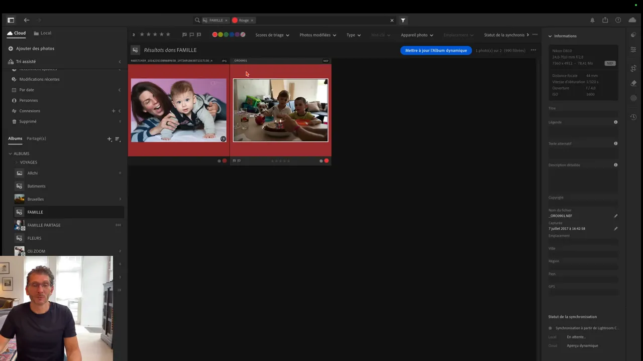 tri des photos par libellé de couleur