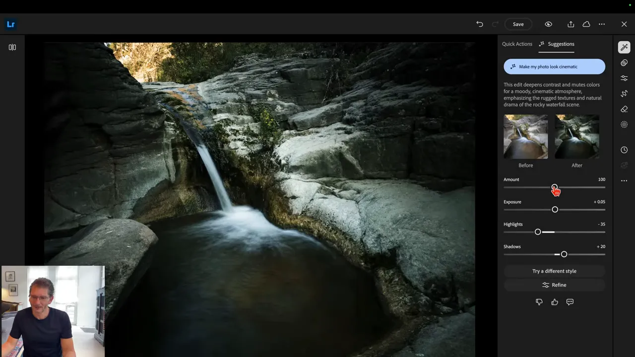 utilisation de la fonction suggestions lightroom web