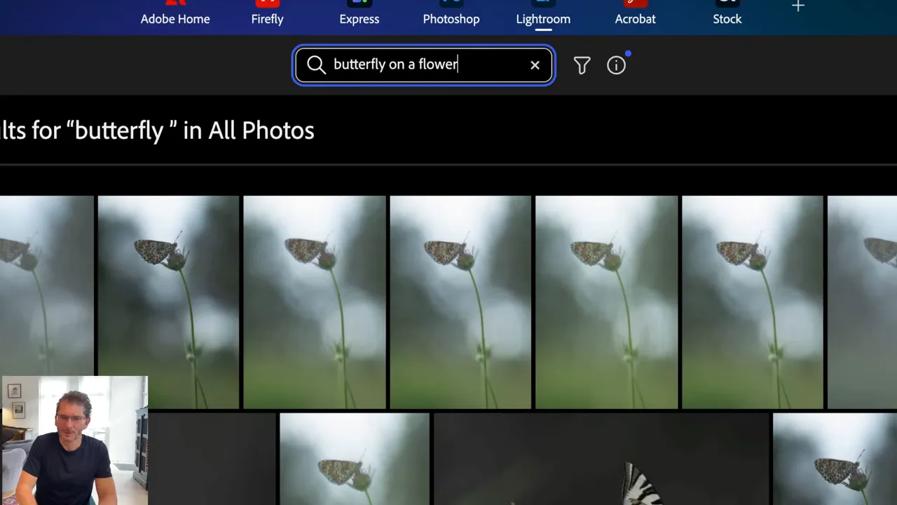 improved search ou recherche améliorée dans lightroom web