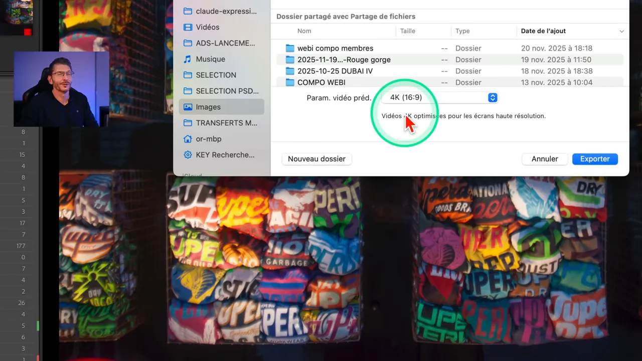 Export vidéo 4K dans le module Diaporama