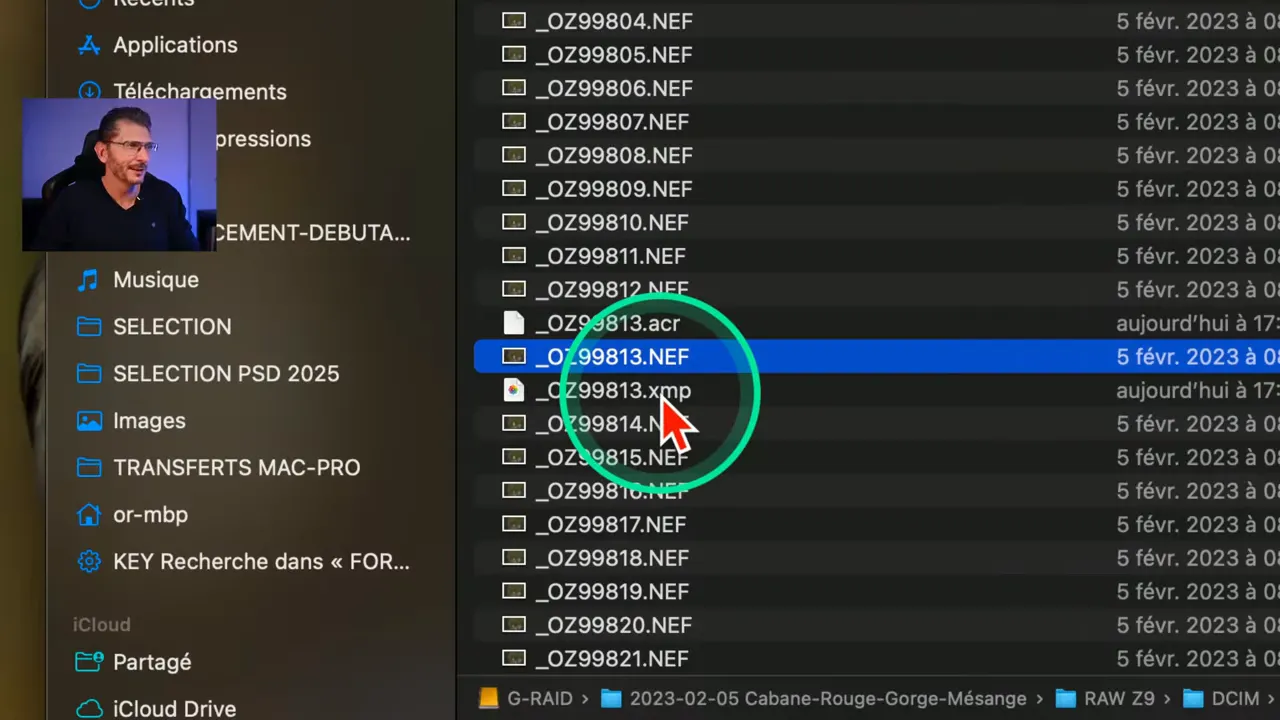 Fichiers XMP et ACR associés