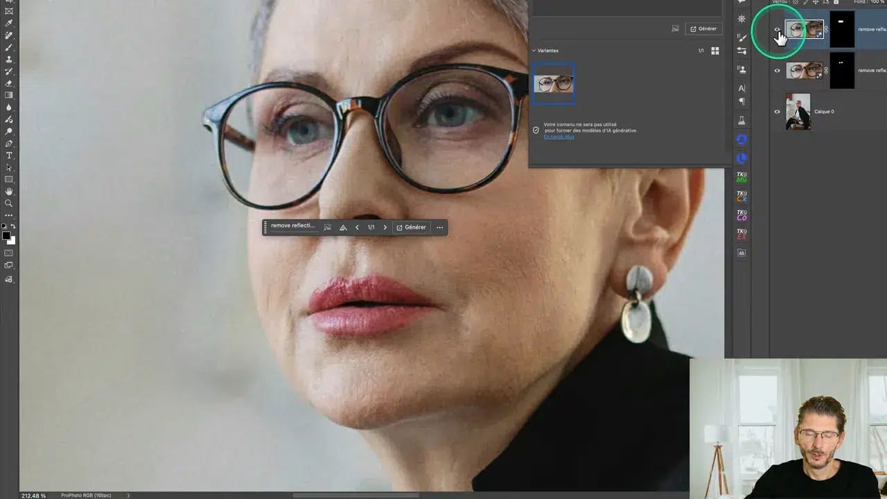 Correction non satisfaisante du reflet avec Flux Context Pro