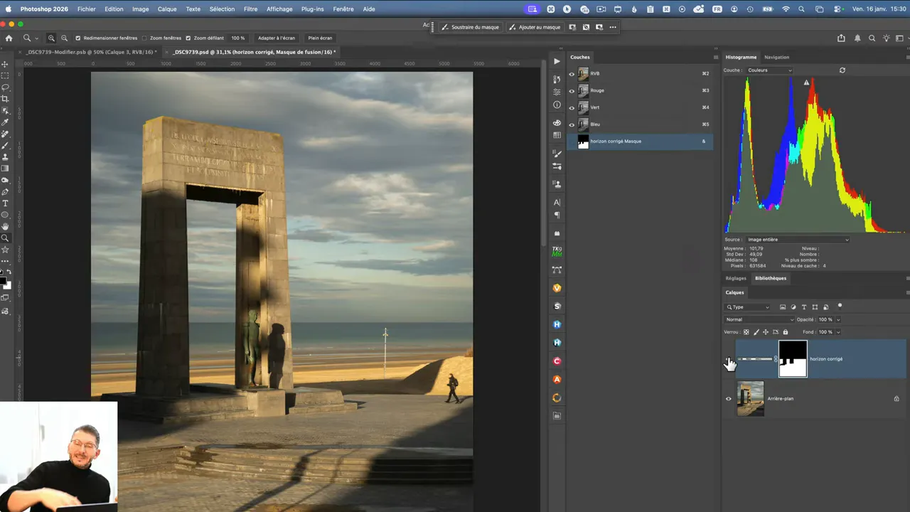Photo finale avec horizon redressé sans recadrage.