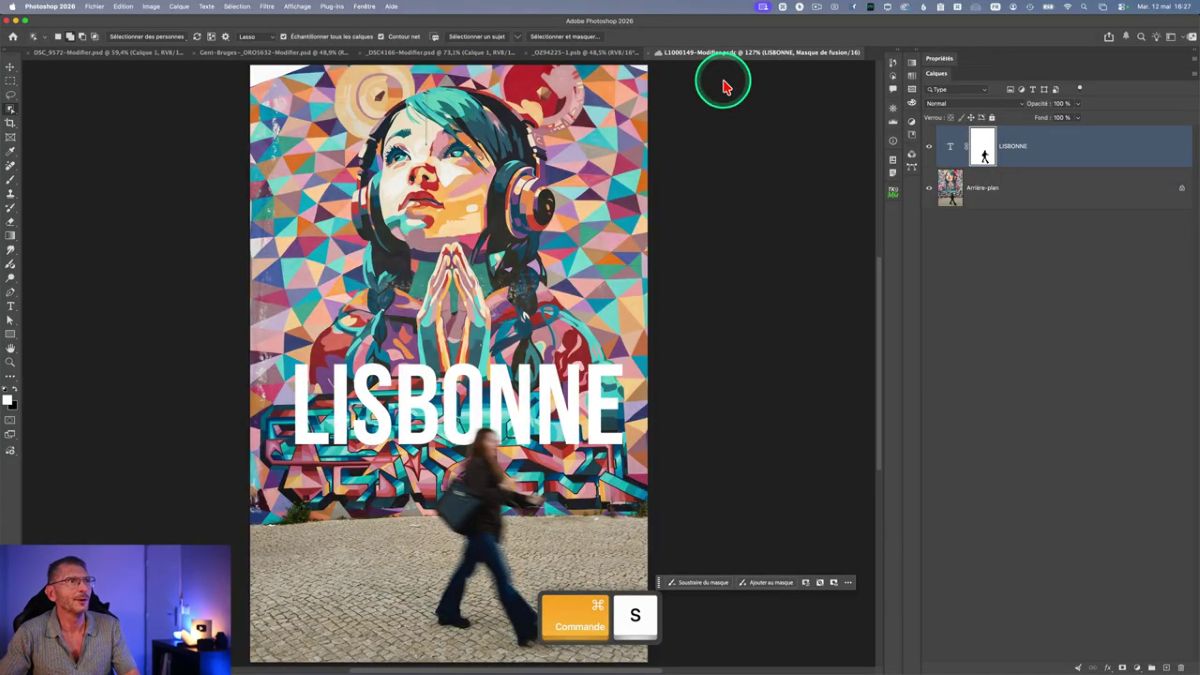 insertion texte dans photoshop